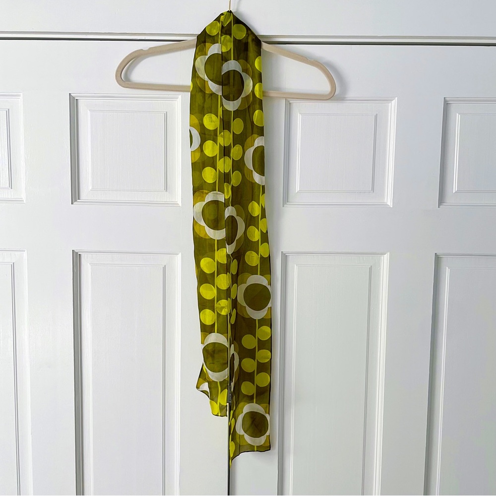ORLA KIELY Green Retro Silk Scarf for Elle Magazine